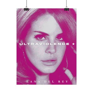 Ultraviolence Lana Del Rey Album Art Rolled Poster | Pink Portrait Music Poster