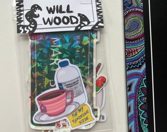 Will wood and the tape worms sticker pack!