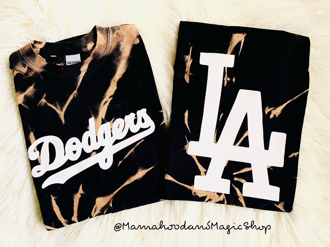 Adult Los Angeles T Shirt, Dodger Shirt, Tie Dye Shirt, Unisex Bleached