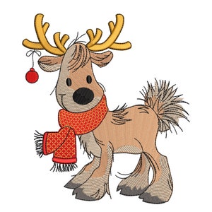 Reindeer Christmas Embroidery Design