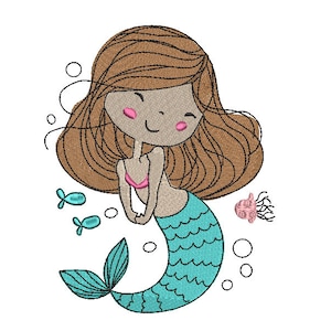 Mermaid Machine Embroidery