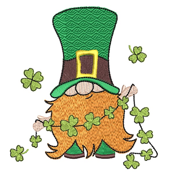 St. Patricks Day Gnome Embroidery Design