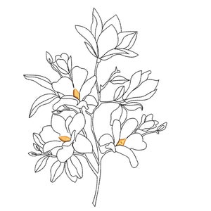 Magnolia Embroidery Design