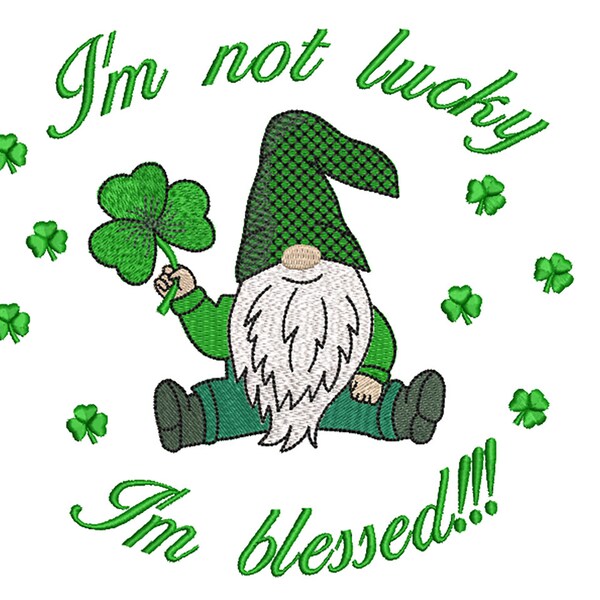 St. Patricks Day Gnome Embroidery Design