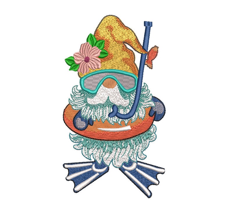 Hawaii beach gnome embroidery design  etsy Hawaii beach gnome embroidery design  etsy