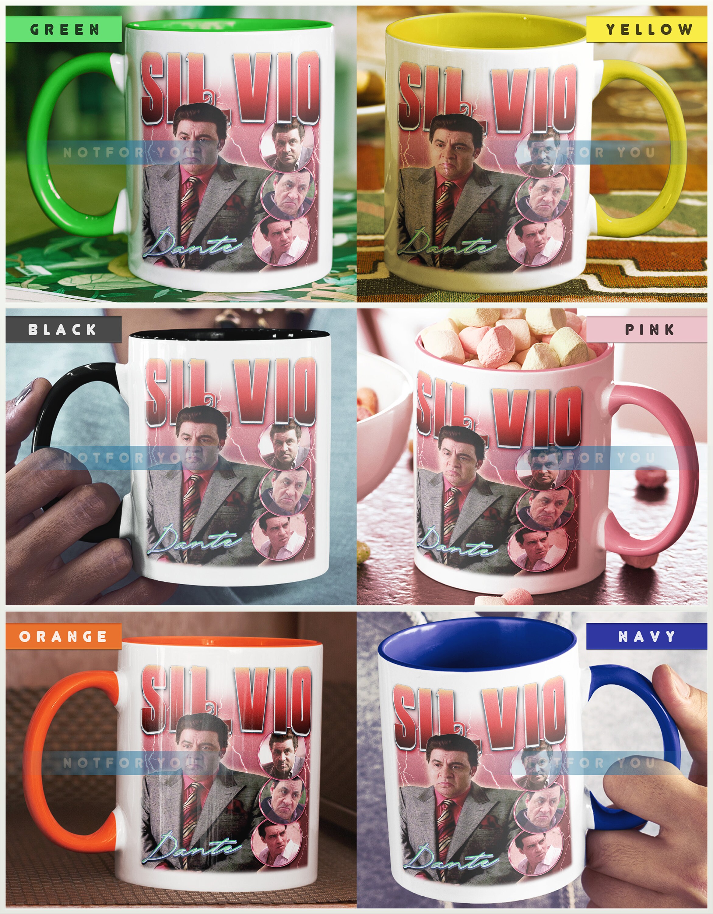 SILVIO DANTE Mug, James Gandolfini Tribute, Gangster Goodfellas Tea