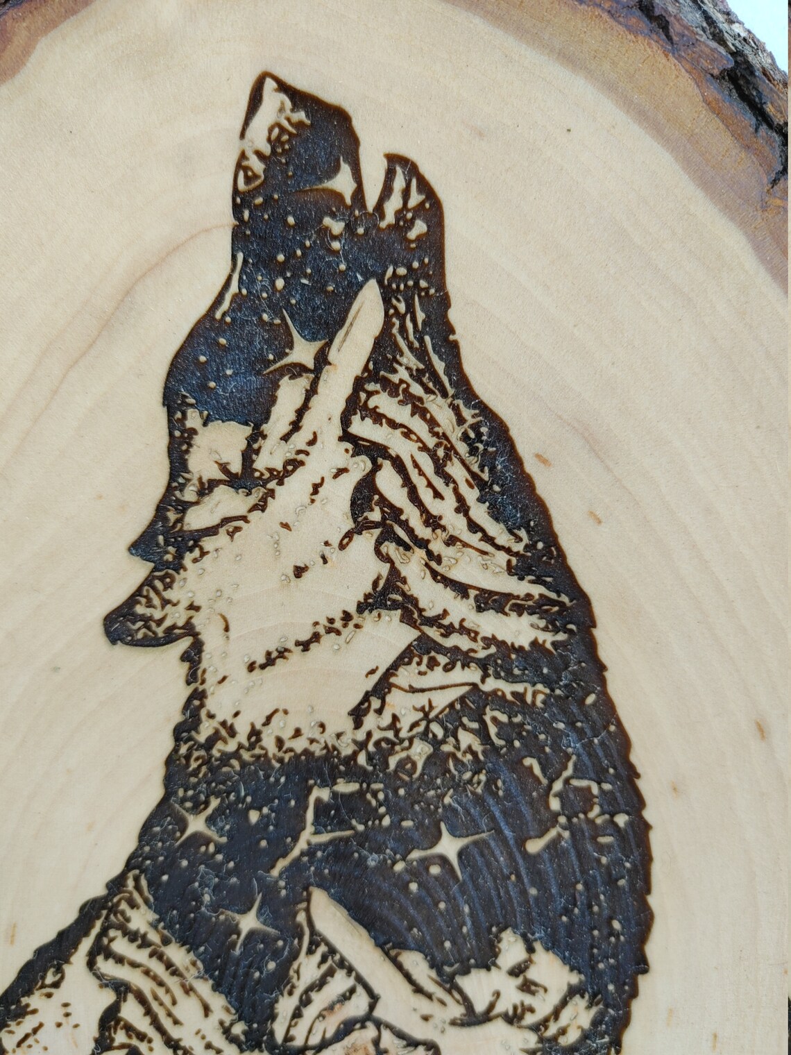 Howling Wolf Wood Laser Engraved Sign on Wood Country Live Etsy