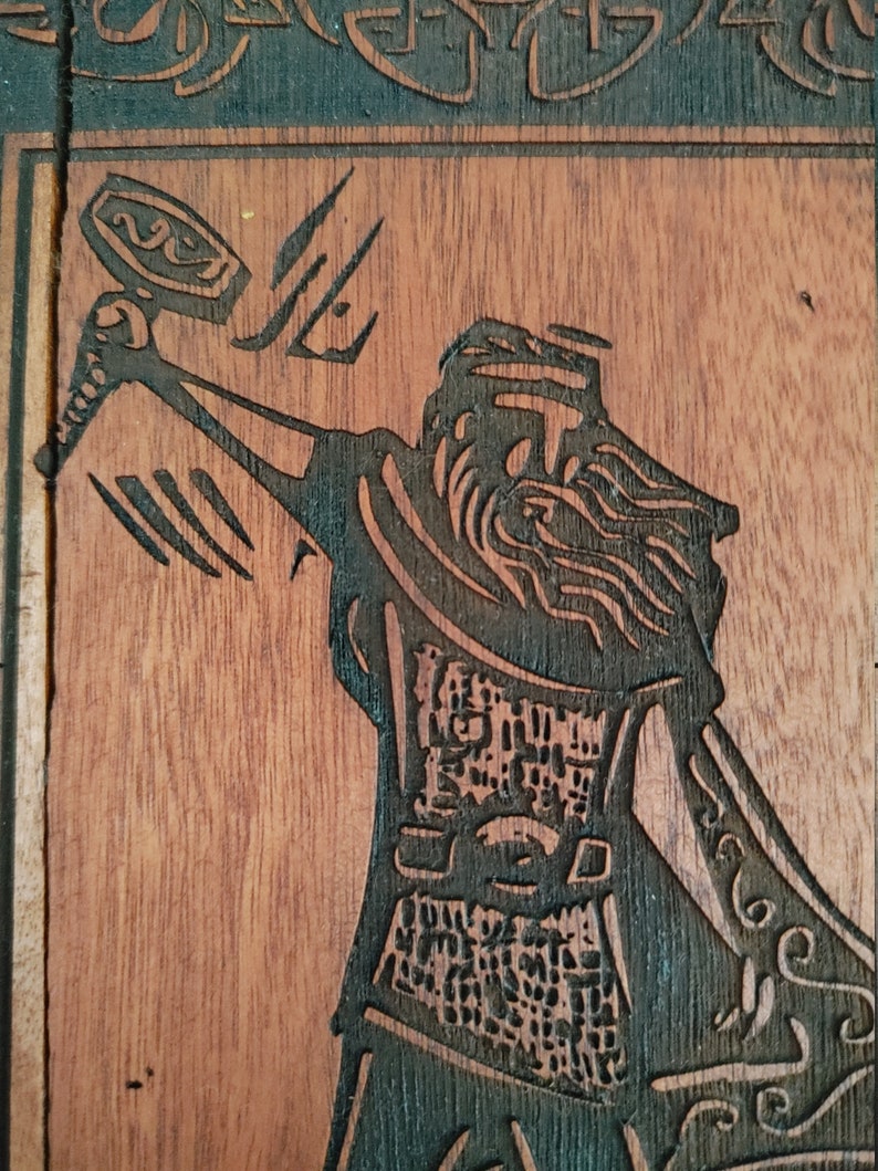 Thor Norse God Wood Art Sign Etsy