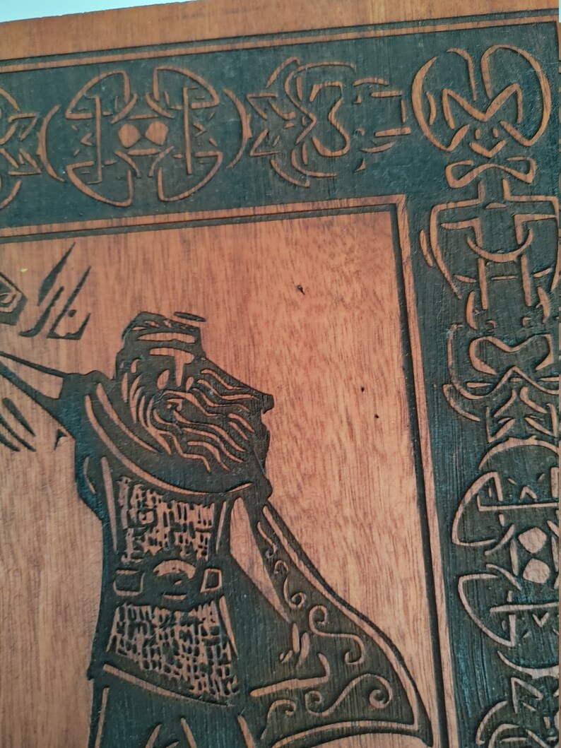 Thor Norse God Wood Art Sign Etsy