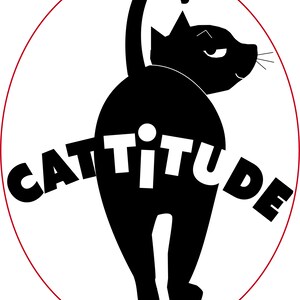 cattitude funny cat sticker