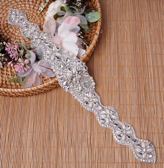 Silver Bridesmaids or Bridal Belts and Sashes Womens Rhinestone