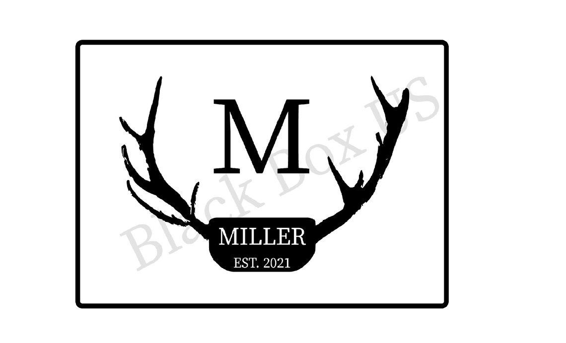 Antler Last Name Sign Template SVG DXF Antler House Number Etsy