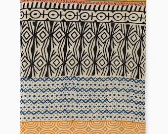 Handmade Block Printed Cotton Sarong, Bohemian Beach Scarf