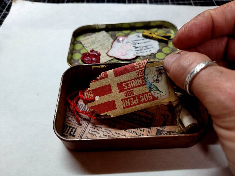 Secret Letters Altered Tin Box Mixed Media Assemblage Etsy