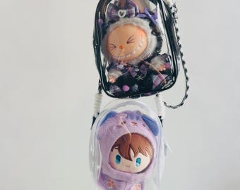 Clear Plush Display Bag – Waterproof PVC Carrier, Crochet Tool Storage
