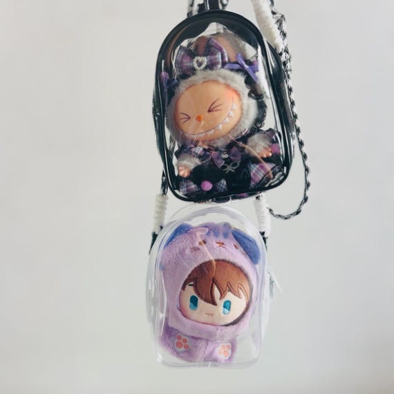 Clear Plush Display Bag – Waterproof PVC Carrier, Crochet Tool Storage