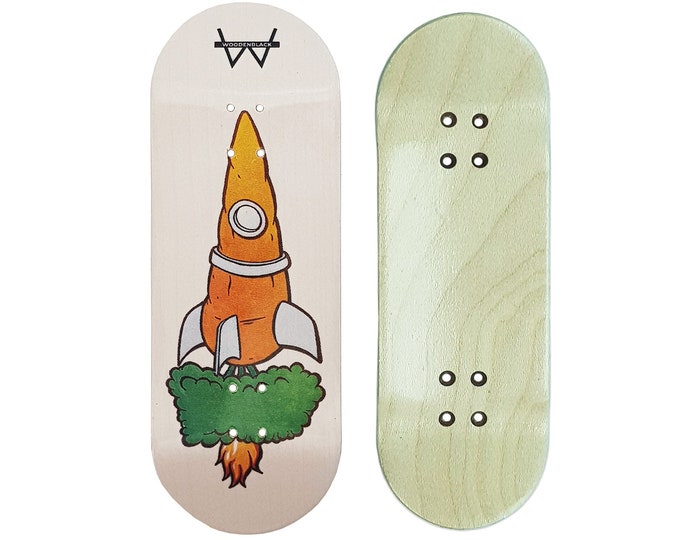 Featured listing image: Woodenblack Carrot Rocket Pro Fingerboard Deck - 32mm to 34mm - Handmade & High Quality