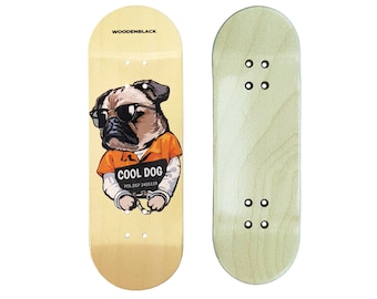 Woodenblack Cool Dog Pro Fingerboard Deck - 32mm to 34mm - Handmade & High Quality