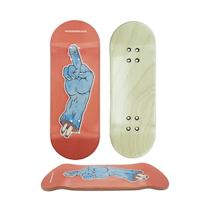 Hölzernes Black Go Skate Yourself Pro Fingerboard Deck - 32 mm bis 34 mm - Handgefertigt & Hohe Qualität