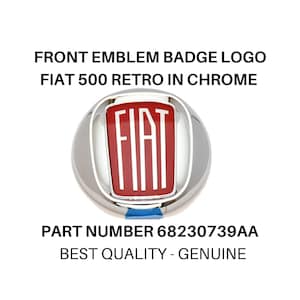 1 x Fiat 500 Retro Front Grille Badge in Chrome / Fiat 500 Retro &#39;57 Vintage  / 68230739AA / Fiat 500 Badge / Fiat 500 Emblem / 500 Logo