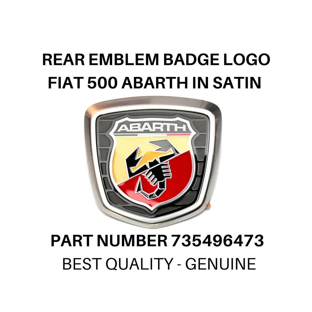 Abarth 500 Original Satin Rear Emblem - Coat Of Arms Logo (735644362)
