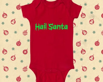 Ave Santa Navidad Vacaciones Heavy Metal Rock Punk Música Body Baby Shower Regalo Rojo