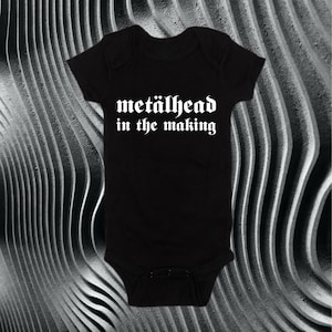 Metalhead Heavy Metal Rock and Roll Music Baby Bodysuit Baby Shower Gift