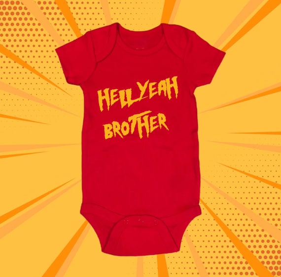 Hell Yeah Brother Hogan Wrestling Baby Bodysuit Baby Shower Gift Red Etsy Canada