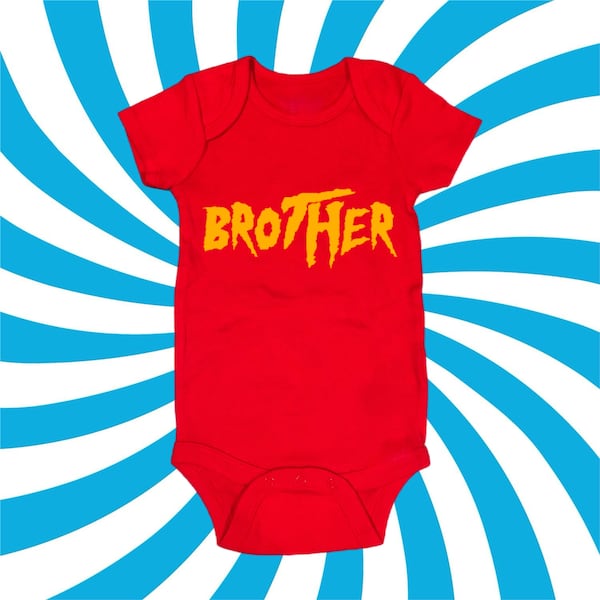 Brother Hulk Hogan Inspired Wrestling Baby Onesie Baby Shower Gift Red