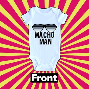 Macho Man Wrestling Bodysuit Baby Shower Gift