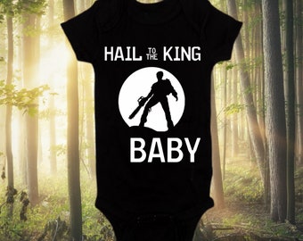 ¡Salve al Rey! Bebé Ceniza Muerto Maldad Oscuridad Ejército Película de terror clásica de los 80 Body de Halloween Regalo para baby shower