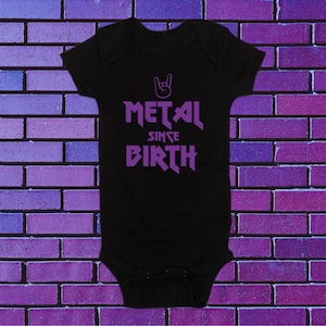 Metal Since Birth Heavy Metal Rock and Roll Music Bodysuit Baby Shower Gift