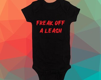 Body de rock and roll de heavy metal Freak Off A Leash para baby shower