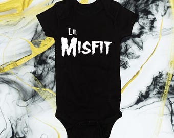 Body de música punk rock and roll de Lil Misfit, regalo para baby shower.