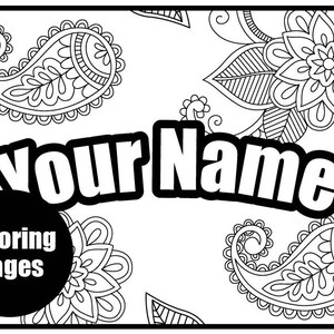Download Your Name For Coloring Personalized Name Page Coloring Book Etsy