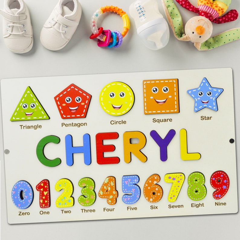 Toddler Toys | Baby Girl Gifts | Gift for Kids | Birthday Gifts | Baby Shower Gift, Personalized Baby Puzzle | Wooden Name Puzzle by Niagara