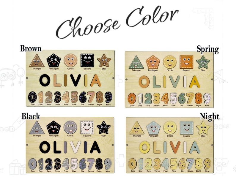 Personalized Name Puzzle Newborn Baby Gift Montessori Puzzle for