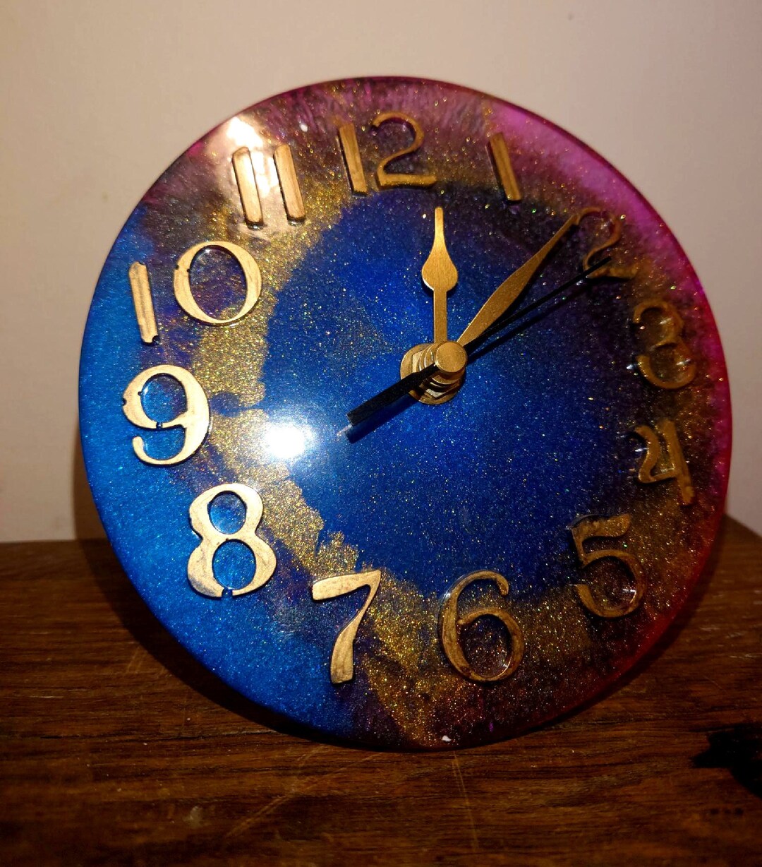 Resin Crafted Wall Clock With Stand galaxy Corona Etsy