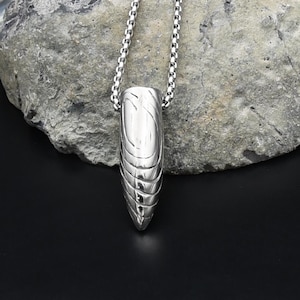 Bullet Stainless Steel Pendant Necklace, Men’s Stainless Steel Necklace, Handmade Jewelry, Hypoallergenic Jewelry, Anniversary Gift