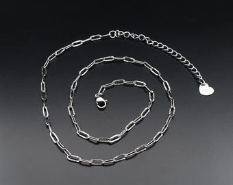 Collana uomo in acciaio inox catena rettangolare