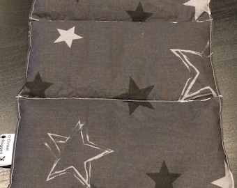 Grain pillow graphite stars / XL 3 chambers 40 x 25 cm / XXL 5 chambers 60 x 25 cm / spelt pillow / cherry stone pillow
