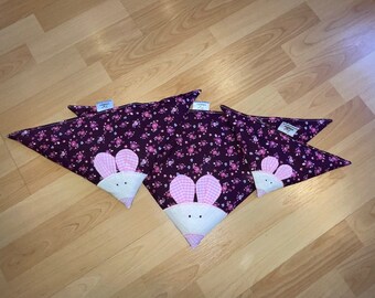 Grain Pillow Mouse Heat Pad - pink check / purple flowers - L / XL / XXL