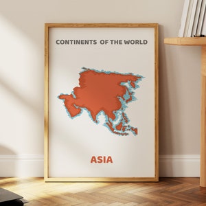Asien Karte Poster, Karte der Welt, Wandkunst, Asien Wandkunst, Hausschule druckbar, Vorschule Drucke, Hausschule Dekor, Kinder Weltkarte