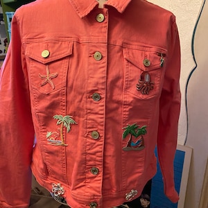 Coral Beach denim jacket Isaac Mizrahi brand