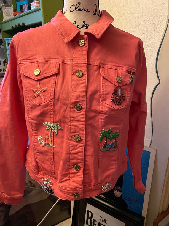 Coral Beach denim jacket Isaac Mizrahi brand