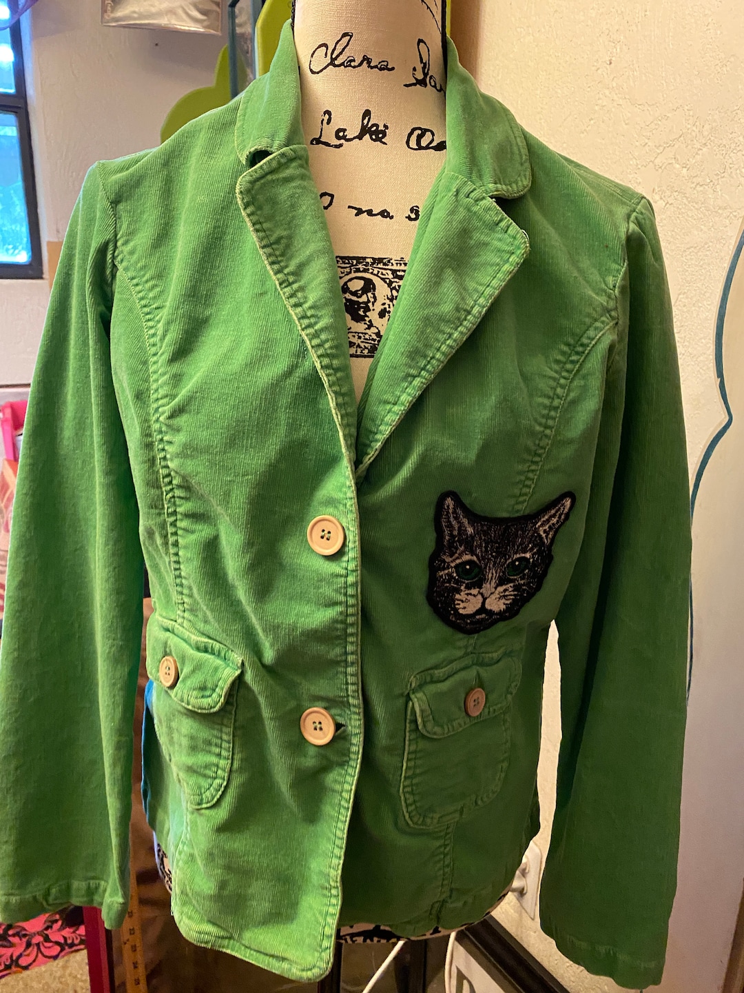 Bright green denim clearance jacket