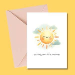 Senden Sie Sonnenschein Karte druckbare Karte digitaler Download positive Vibes Grußkarte Aquarell Karte Gute Laune Karte