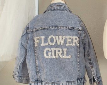 Little Girls Personalized Name Jacket | Flower Girl Jacket | Little Girl Matching Bride Jacket | Flower Girl Gift | Bride Jacket |