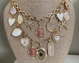 Build Your Own Charm Necklace | Chunky Custom Charm Necklace | Personalized Charm Necklace | DIY Charm Necklace | Custom Pendant Necklace |