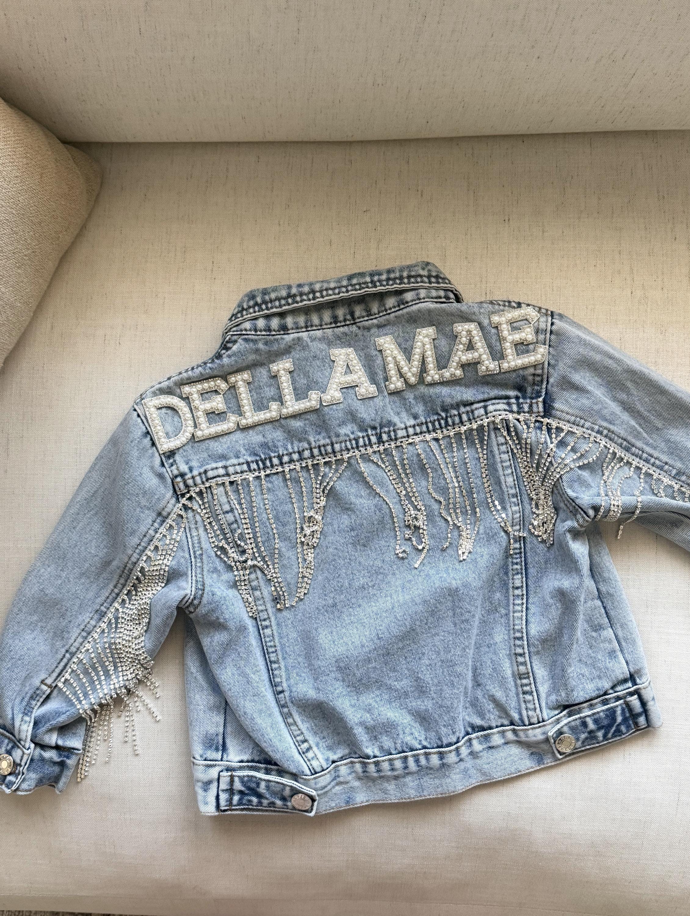 Toddler Fringe Rhinestone Jean Jacket - Etsy